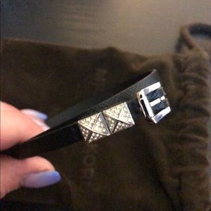 Michael Kors black leather wrap bracelet